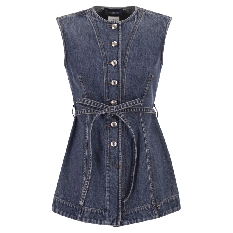 Sportmax Top Spddominio - Denim Sleeveless Top Blue