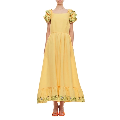 Helmstedt  Brise Embroidered Linen Long Dress Yellow