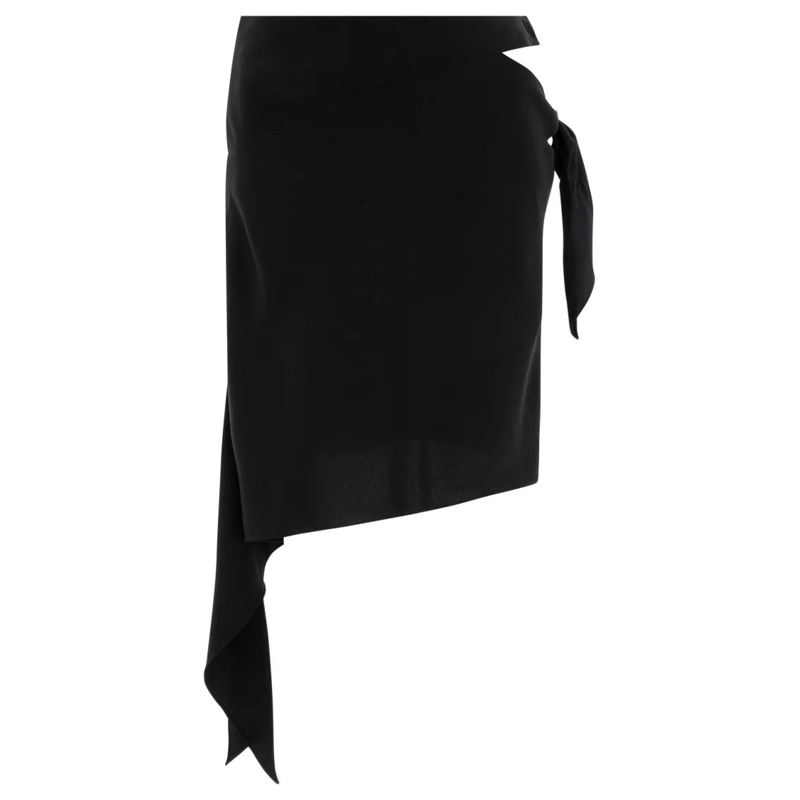 Courrèges Minirok Asymmetrical Hem Black Skirt Black