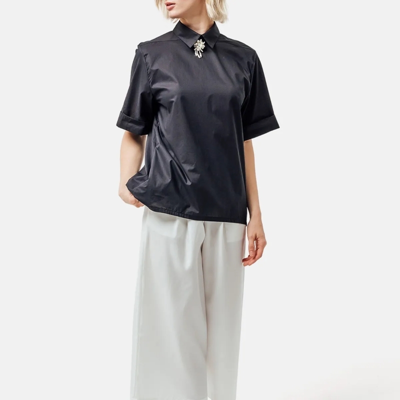 Helene Galwas Bluse Bluse aus Baumwolle FAYRE schwarz(Image 2)