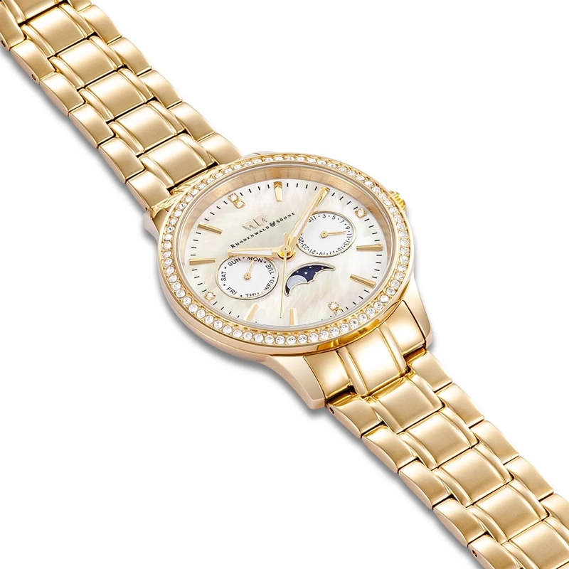 Rhodenwald & Söhne Automatikuhr Damen Armbanduhr Amidala Edelstahl gold(Image 4)