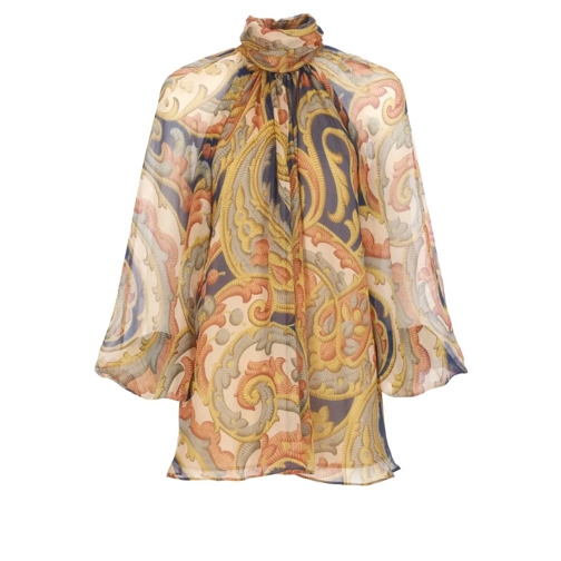 Etro Beige Silk Shirt Brown Chemises