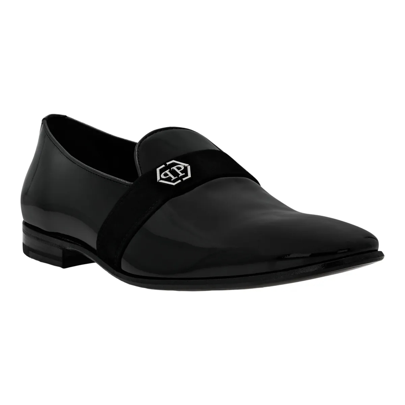 Philipp Plein Slip-On-Sneaker Patent Leather Loafers Hexagon schwarz