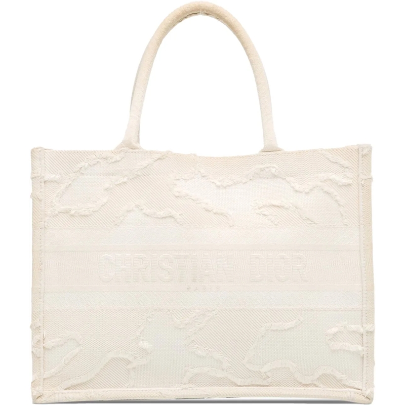 Christian Dior Shopper Medium Camouflage Book Tote weiß