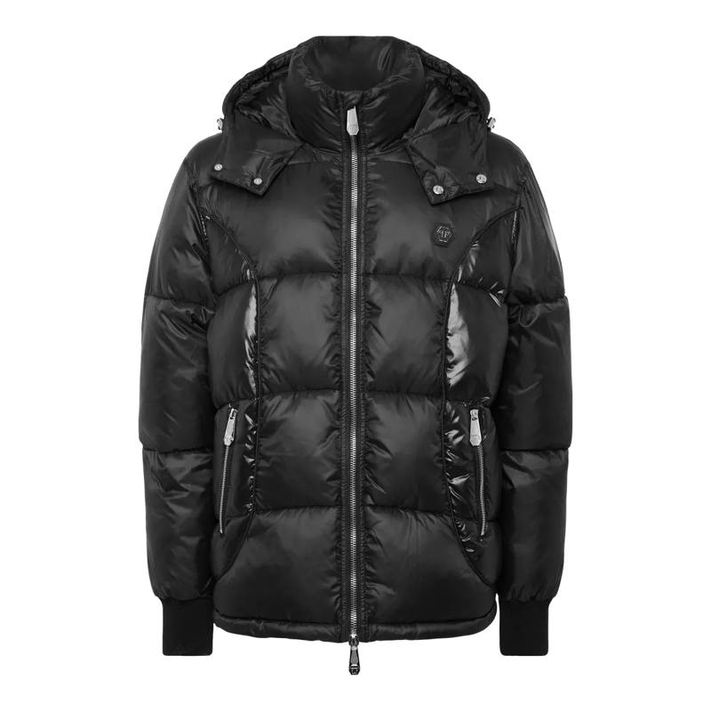 Philipp Plein Lederjacke Jacke schwarz