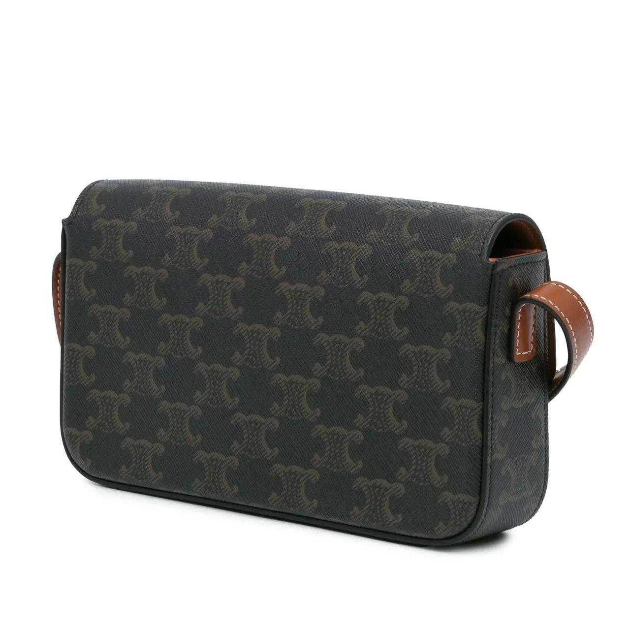 Celine Hobo bags 2022 Triomphe Coated Canvas Claude Shoulder Bag in bruin