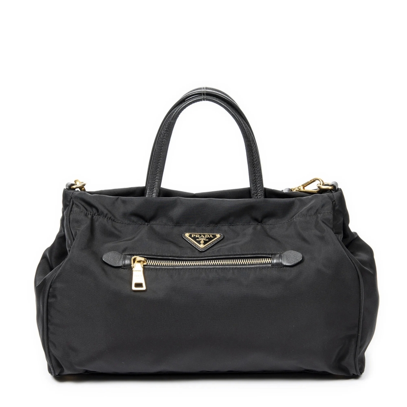 Prada Crossbody Bag 2Way Zip Tote schwarz
