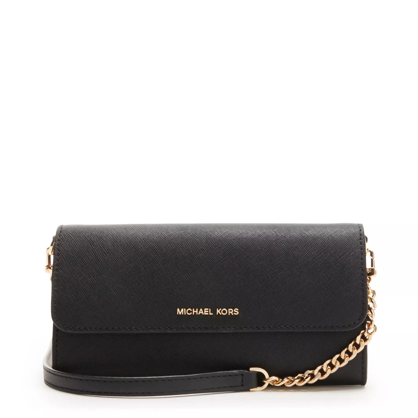 Michael Kors Hobo Bags - Large Wallet On Chain - Gr. unisize - in Schwarz - für Damen - aus Metallkette & Leder & Leder