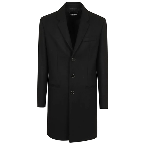 Dondup Overgangsjas Knee-Length Wool Coat With Welt Pockets And Three  Black