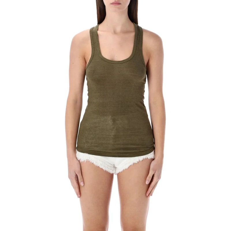 Etoile Isabel Marant Blouse Thea Linen Tank Green