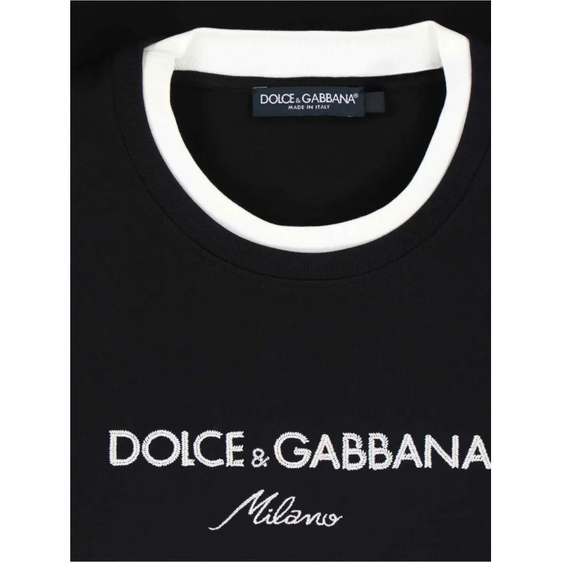 Dolce&Gabbana T-Shirt Layered T-Shirt – Black/White Black(Image 3)