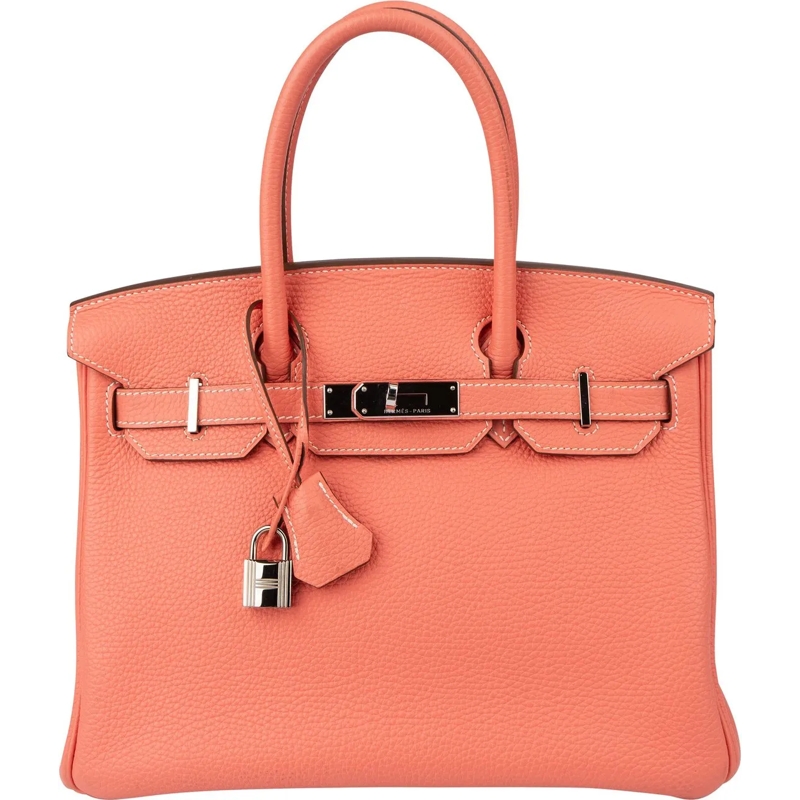 Hermès Tote Hermes Crevette Taurillon Clemence Leather Birkin  rot