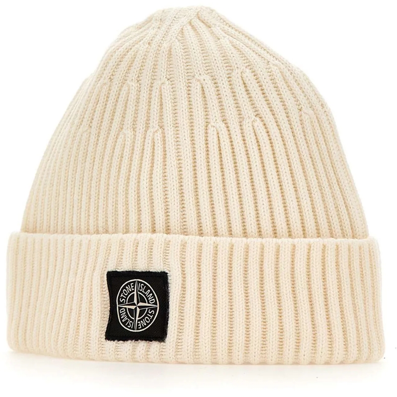Stone Island Écharpe en laine Beanie weiß