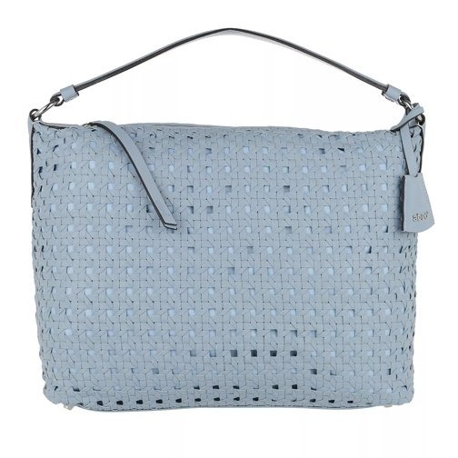 Abro Weave Paglia di Vienna Leather Shoulder Bag Light Blue Hobo Bag