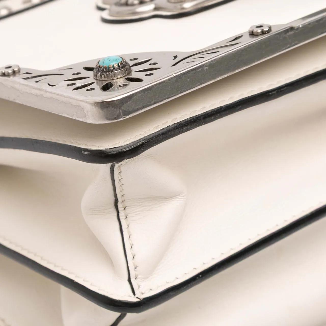 Thumbnail - Prada Hobo Bags - City Calf Studded Folk Cahier Crossbody - Gr. unisize - in Weiß - für Damen