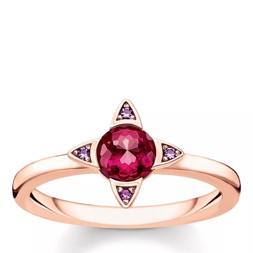Thomas Sabo Ring Colourful Stones Rose-Coloured Solitaire Ring