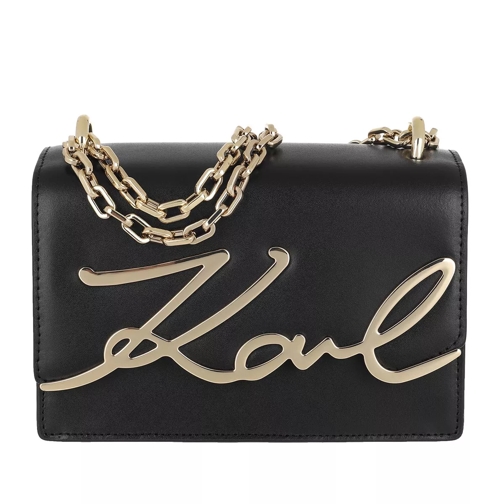 Karl Lagerfeld Signature Small Shoulder Bag Black/Gold Borsetta a tracolla