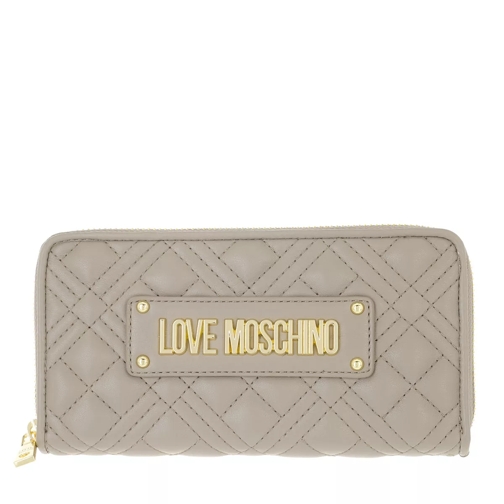 Love Moschino Portafogli Quilted Pu Grigio Zip-Around Wallet