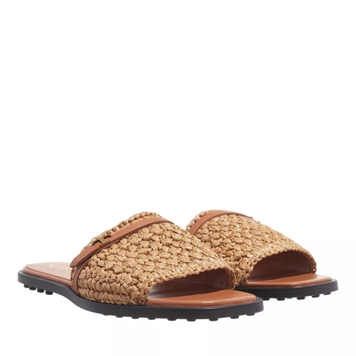 Tod's T-Strap Woven Slip-On Sandals Kenia Scuro Claquette