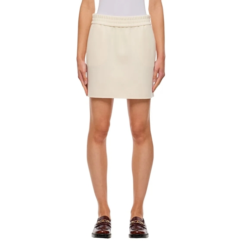 Max Mara Mini jupes Onagro Jersey Wool And Cashmere Skirt White