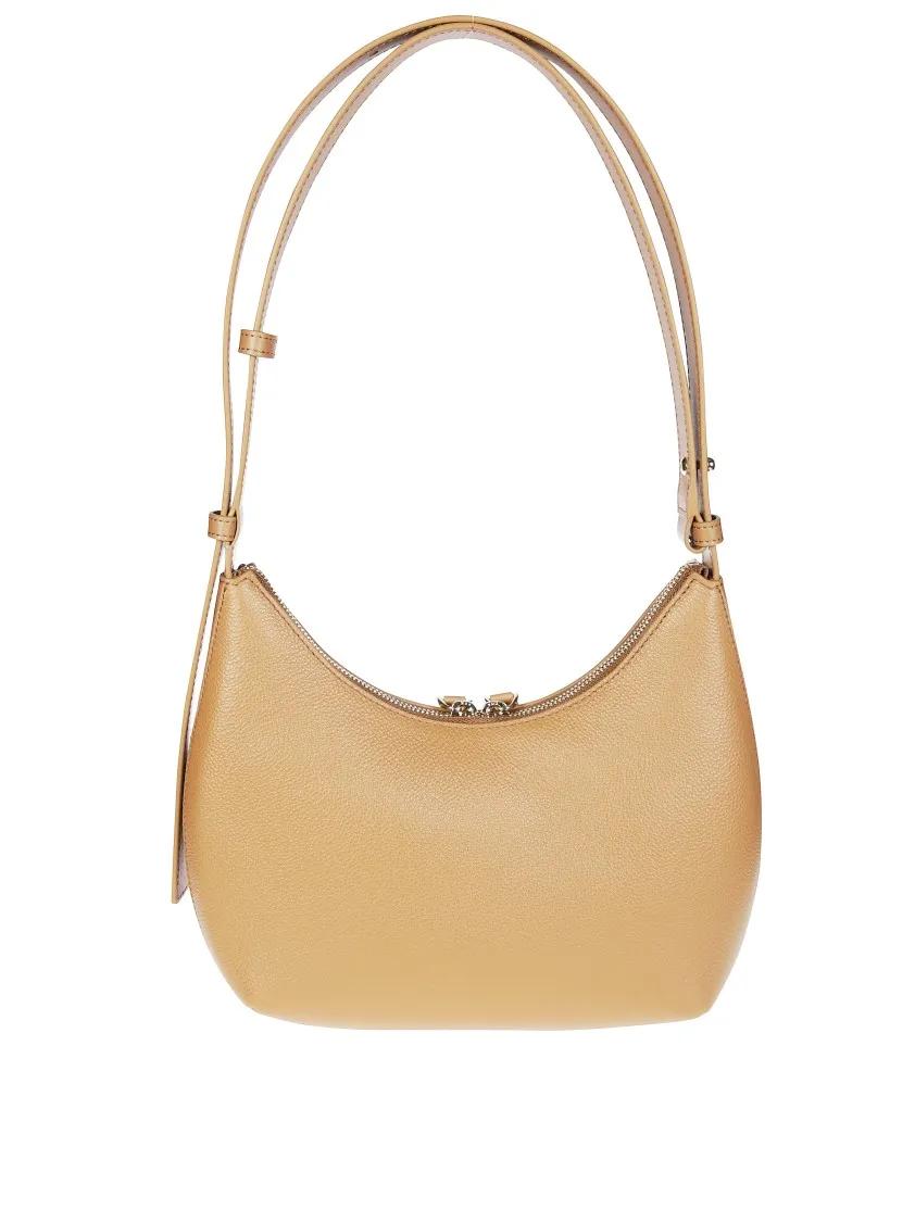 Furla Hobo bags Curved Leather Shoulder Bag in beige