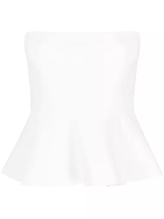 Pinko White Pleated Top White | Legere Oberteile