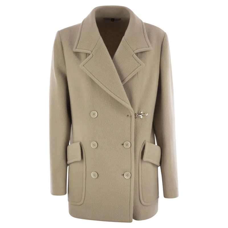 Fay Trenchcoat Wool And Cashmere Peacoat Neutrals