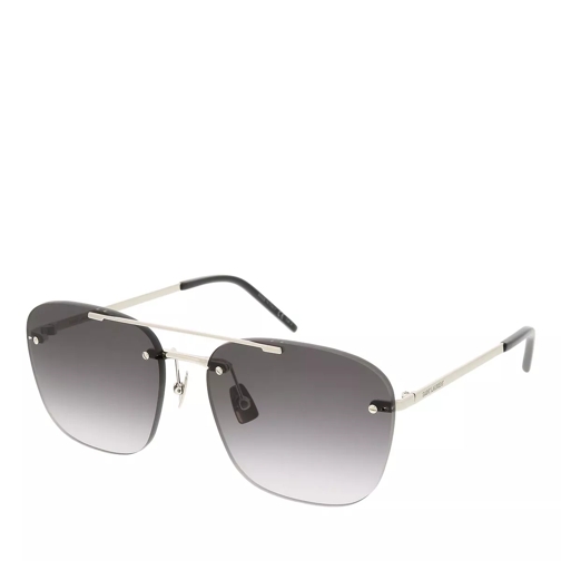 Saint Laurent SL 309 RIMLESS-002 58 Sunglass Unisex Metal Silver-Silver-Grey Sonnenbrille