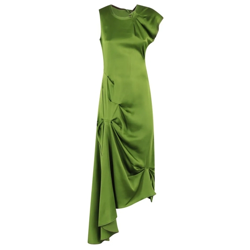 Victoria Beckham Midi-Kleider Draped Pleat Detail Midi Dress Green