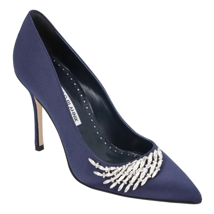 パンプス Manolo Blahnik Pluma Fabio Satin 105 Pump Purple Manolo Blahnik Pluma Fabio Satin 105 Pump Purple Purple