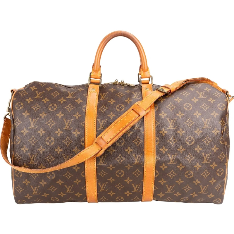 Louis Vuitton Tote Louis Vuitton Canvas Monogram Keepall 50 Bandoulie braun