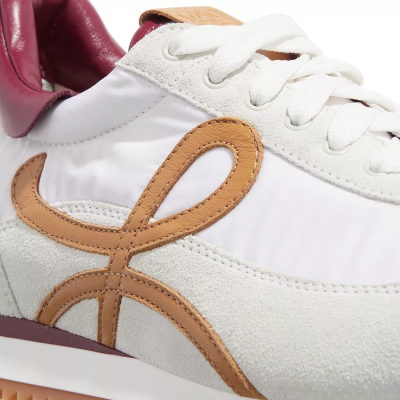 Loewe Low-Top-Sneaker Flow Runner Nylon And Suede White / Raspberry(Image 3)