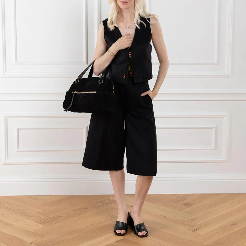 Jerome Dreyfuss Schultertasche Lucky Bowling Split Suede Noir(Image 3)