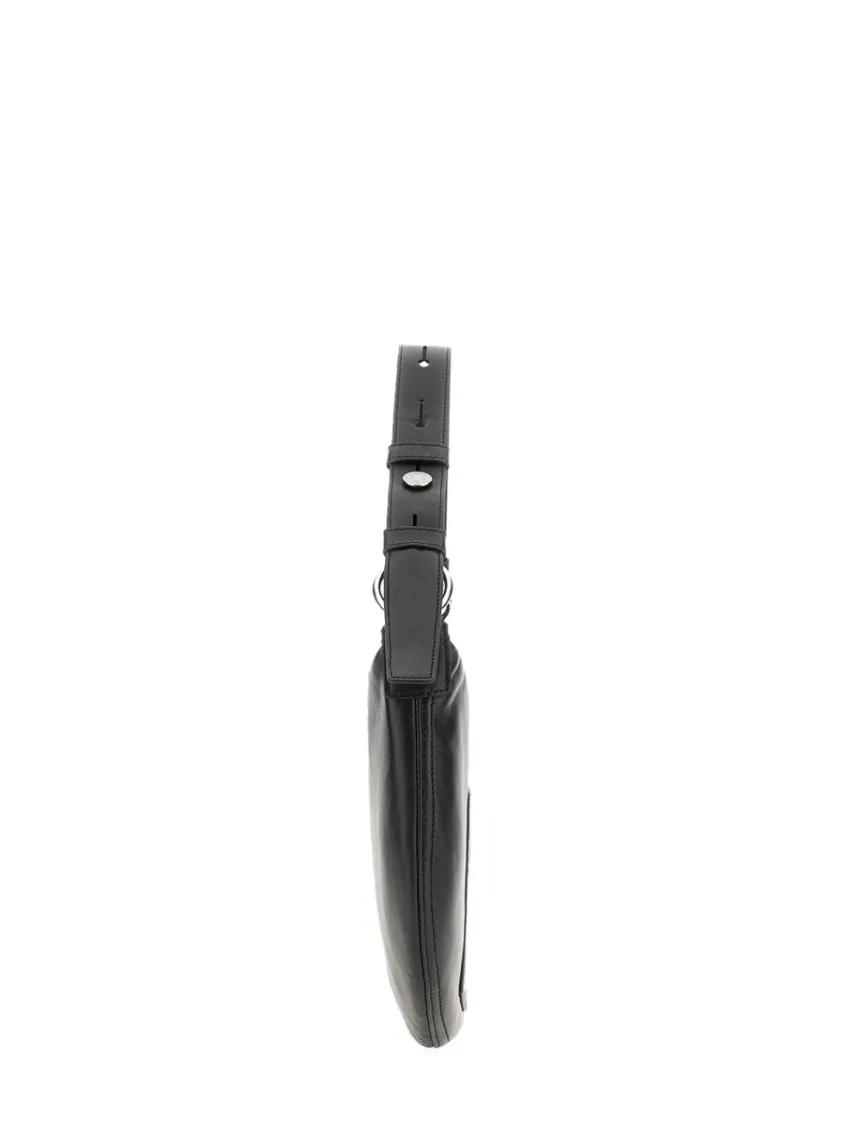 Moschino Hobo bags Rounded Black Nylon Shoulder Bag in zwart