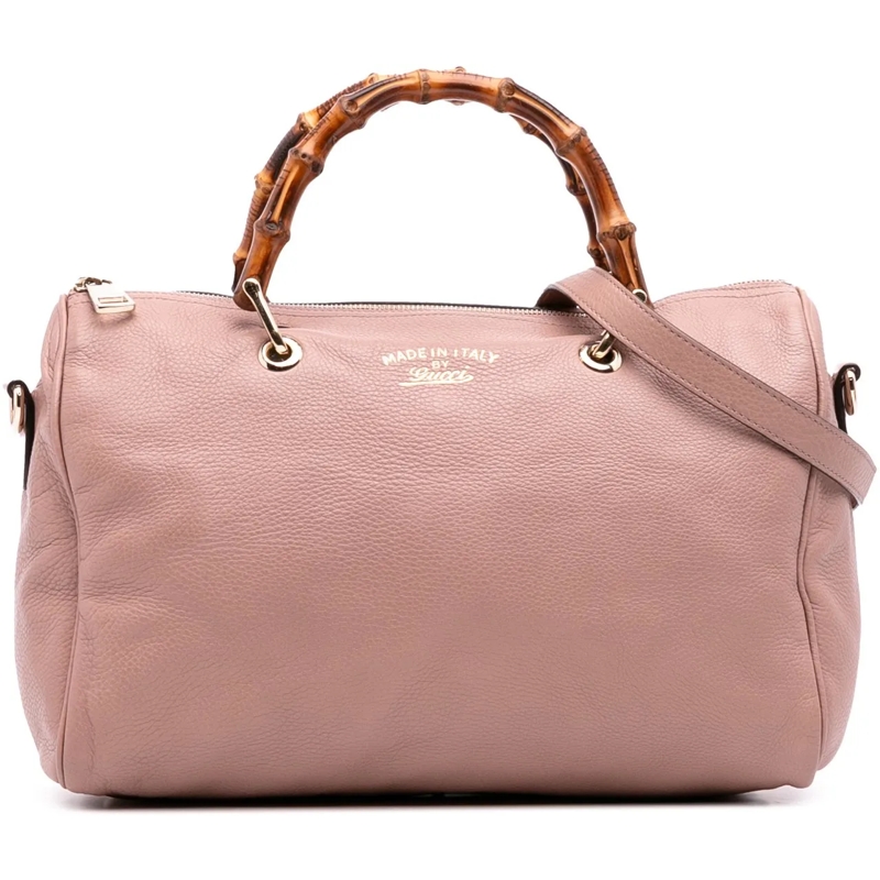 Gucci Schultertasche Medium Calfskin Bamboo Shopper Boston Bag rose