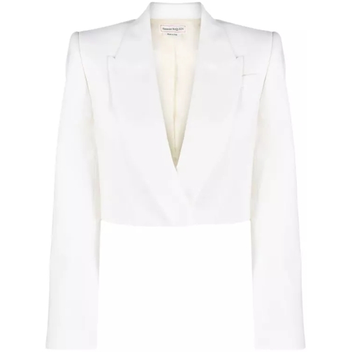 Alexander McQueen  White Boxy Cropped Jacket White