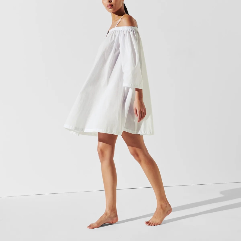 Karl Lagerfeld Kleid K/SIGNATURE&nbsp;SCHULTERFREIES STRANDKLEID weiss (Image 2)