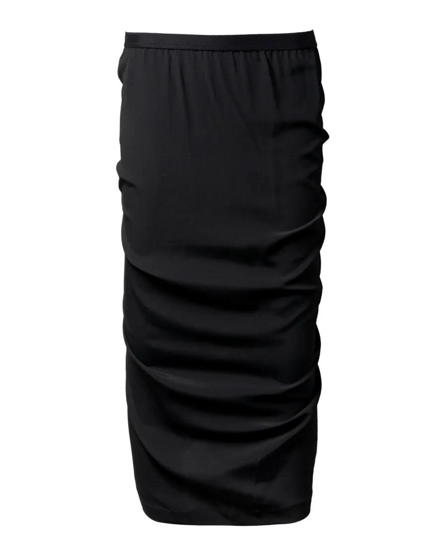 Thumbnail - Rick Owens - Structured Black Skirt With Rib-Knit Waistband - Größe 38 - schwarz