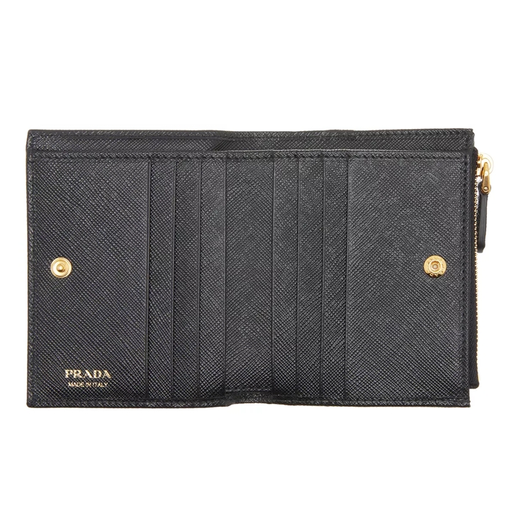 Prada Portafoglio Piccolo Lampo Logo In Black | ModeSens