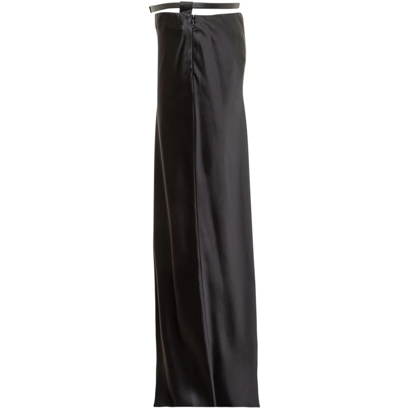 Tom Ford Maxirock Gonna Lunga Nera Tom Ford in Raso schwarz(Image 3)