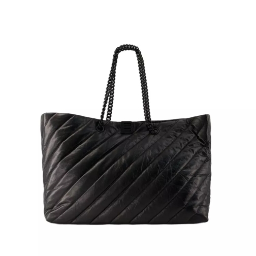 Balenciaga Crush Carry All L Shopper Bag - Leather - Black Black Boodschappentas