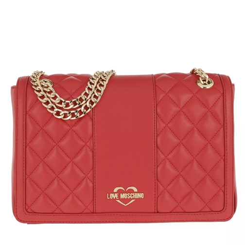 Love Moschino Quilted Nappa Crossbody Bag Rosso Axelremsväska