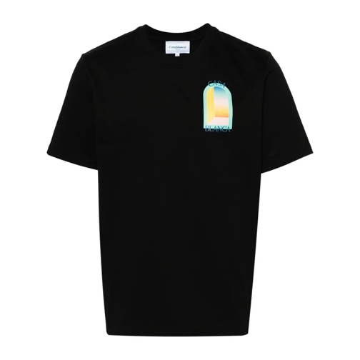 Casablanca Black Cotton T-Shirt Black T-shirts