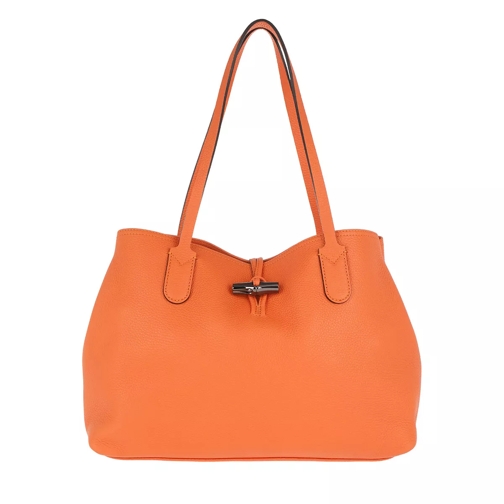 Longchamp Roseau Essential Tote Bag M Leather Orange Tote