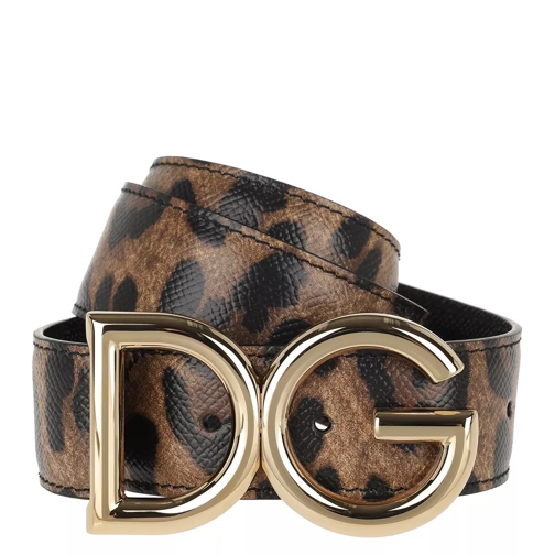 Dolce&Gabbana Dauphine Reversible Belt Leather Black/Leo Leather Belt