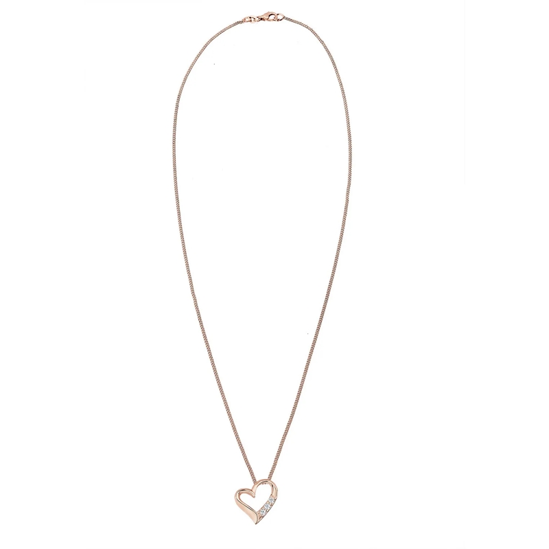 Elli Mittellange Halskette Halskette Herz Ewigkeit Diamant (0.045 ct.) 925 Si gold(Image 9)
