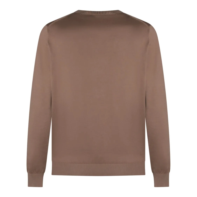 Malo Pull Textured Rope Knit Sweater Brown