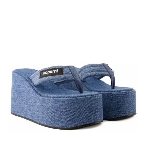 Coperni Sandalen & Sandaletten - Wedge Sandals - Canvas - Washed Blue - Gr. 37 (EU) - in Blau - für Damen