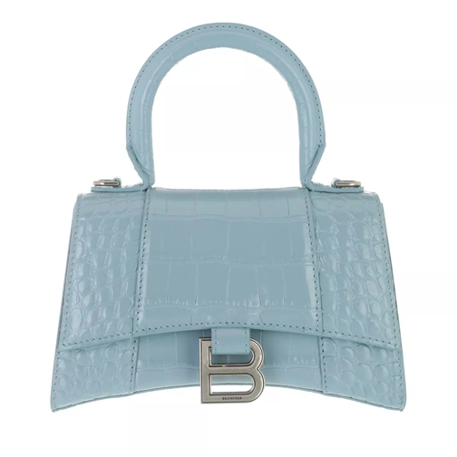 Balenciaga Hourglass Top Handle XS Shoulder Bag Blue Grey Satchel