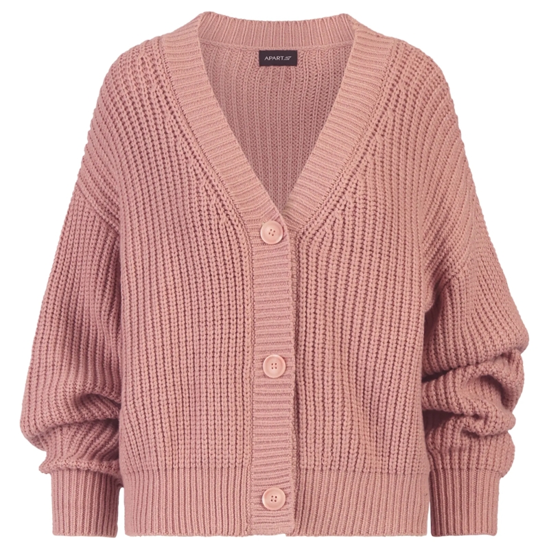 Apart Strickjacke Oversized Strickjacke mauve